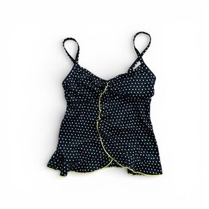 24th & Ocean Black and White Polka Dot Swim Top Women’s Size M
